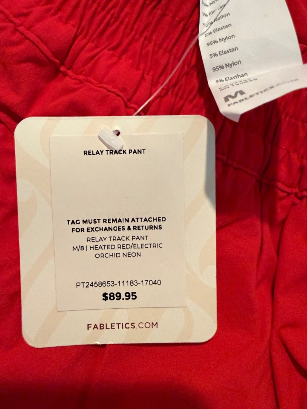 NWT Fabletics Relay Track Jogger Pants Red Size M Zip Ankle MSRP $89.95 - Picture 11 of 16